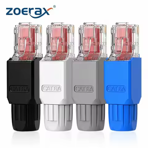 ZoeRax 1PCS Tool-Free RJ45 Connector, CAT6A CAT5E CAT6 Field Termination Plug, RJ45 Tool Less Gold P
