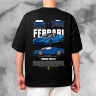 Fashion FERRARI 296 GTS Sports Car Printed Short Sleeve 100% High Quality Cotton Men's Car Lovers T-