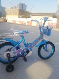 實拍相－14吋elsa兒童單車 約7.3kg   藍／粉色  A款 438元   包安裝／包送貨  另12吋388元／16寸488元／18寸538元  bbcwpbike bike