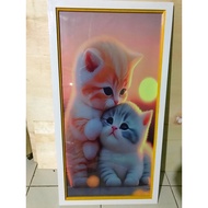 Beautiful cat print wall decoration plus frame 100x50cm