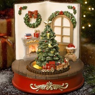 Christmas Gift Resin Rotating Music Box Tree Desktop Decoration Decoration Luminous Light Room Decor