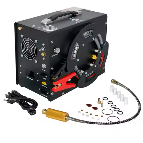 TUXING 300Bar 12V PCP Air Compressor 4500Psi High Pressure Compressor with Wire Spool 12V Adapter Au