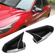 SIPIDEAUT Side Mirror Cover Cap Rear View Mirror Cover Caps Compatible with Hyundai Elantra 2021 2022 2023 (Glossy Black Style)