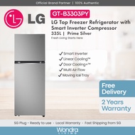 LG 335L Top Freezer Refrigerator with Smart Inverter Compressor (Prime Silver) (GT-B3303PY)