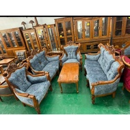 sofa jati ganesha/grand father/romawi 3211 meja/ kerusi kayu jati/ sofa set kayu jati kayu jati