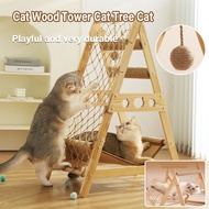 Cat Wood Tower Cat Tree Cat Hammock &amp; Cradle for Cats Kittens Tall Cat Climbing Stand with mesh bag &amp; Toys Cat Tree Cat Tower
