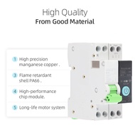 Smart WiFi Circuit Breaker 1P+N AC230V Circuit Breaker with Metering for Office Building
