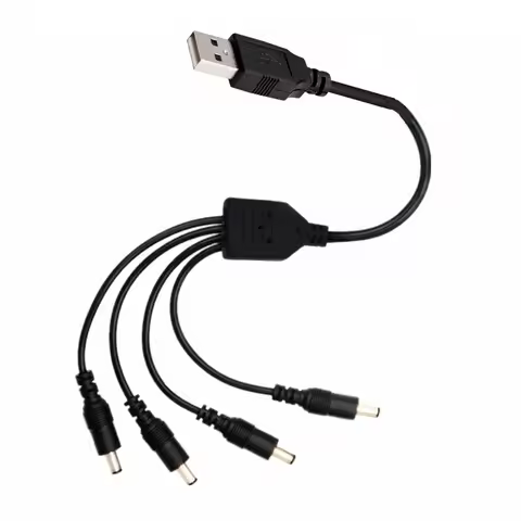 USB To 5 4 Port DC 5.5 X 2.1 mm Power Charging Cable Charge Cord Plug 5V 12V 1A 2A 3A Power Charging