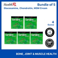 [Bundle of 5] CARTIGRO Glucosamine Chondroitin MSM Cream, Triple Strength 4 Oz - To support normal joint function