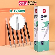Bút Bi Nước Bút Gel Bút Mực Bấm Văn Phòng Deli Mực Đen Ngòi 0.35mm Học Sinh Mực Đều, Ngòi Nhỏ - Có R
