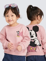 女幼童裝|Gap x Disney迪士尼聯名 印花圓領大學T-粉紅色