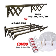 2M/1.5M X 3 BAR ALUMINIUM RETRACTABLE CLOTH HANGER (6688) OUTDOOR CLOTH HANGER WITH HANGER PENYANGKU