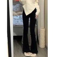 slack bootcut woman bootcut pants seluar bootcut woman Black Small ins High Waist Denim Micro Flared