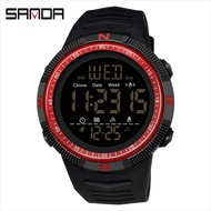 Jam Tangan Pria Digital 6014 SANDA Water Resist Strap Ruber