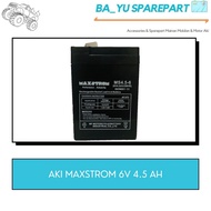 BATERAI AKI MOBIL MOTOR MAINAN ANAK MAXSTROM 6V 4.5 AH VRLA EMERGENCY LAMP