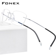 FONEX Rimless Titanium Glasses Men  New Frameless Prescription Eyeglasses Frame Women Myopia Optical Eyewear 9203