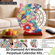 HSHELAN Diamond Art Calendar, Handmade Wooden Diamond Art Perpetual Calendar Kits,   Rotating DIY Di
