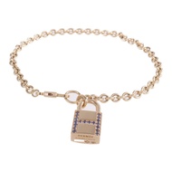 HERMES 18K玫瑰金/藍寶石Amulettes Cadenas Bracelet手鏈