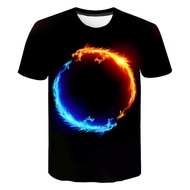 3d Ice Fire Dragon Digital Printing Short-Sleeved Couple T-Shirt Men's T-Shirt HF11.26