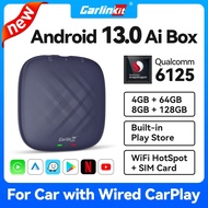 Carlinkit CarPlay Ai กล่องทีวีไร้สาย Android13 8+128GB QCM 8-Core 665 6125 Android YouTube Netflix IPTV 4G LTE ส่งเร็ว