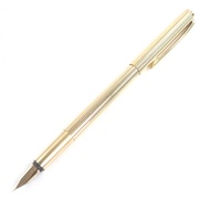 【5積分】成色極佳 □MONTBLANC復古貴族系列 14K 金 EF 尖 條紋筆蓋 文具 金色 男士