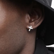 Diamond Cross Earrings Men's Earrings Women's 10.7