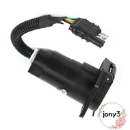 JONY 4 Pin to 7 Pin Adapter, 4 Way Flat 6-24V Trailer Adapter Plug, Socket Adapter 7 Way Round Water