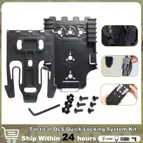 Tactical QLS Quick Locking System Kit,Platform Attachment for Duty Holster with Locking Fork and Rec