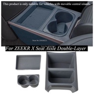 Car Storage Box For ZEEKR X Seat Aisle Double-Layer Storage Car Modification Special Interior Parts 