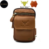 Rush Rider Leather Phone Bag Cowhide Leather Pouch Waist Bag Handphone Bag Kulit Sling Sandang Silan