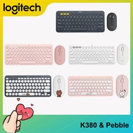 [Ready to Ship] Logitech K380 Bluetooth Multi Device Wireless Keyboard and Pebble Wireless Mouse Set For PC Laptop Computer