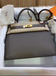 Hermes Kelly 28 Etain ghw 錫器灰金扣