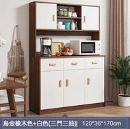 現代簡約餐邊櫃 酒櫃（【三門三抽款】120cm烏金木色+白）#H148064859