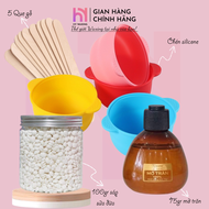 [CHE TÊN] Combo Tiết Kiệm Chén Silicone Nấu Sáp Wax Lông+100gr Sáp Premium+Mỡ Trăn HY WAXING