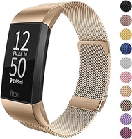 Limque Metal Replacement Bands for Fitbit Charge 3 / Charge 3 SE/Charge 4, Magnetic Wristbands for Women Men Multi-Color