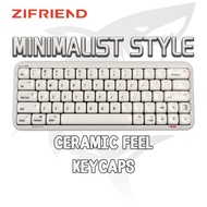ZIFRIEND Minimalist Style Keycaps Ceramic feel 138 Keys Dye Sublimation MOA Profile Keycaps Set For 