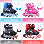 RB🌈Kasut Roda 4 Tayar Murah Kids Flash Wheel Kasut Roda Budak Lelaki Kids Inline Roller Skate Shoes