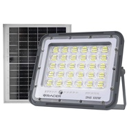 Global House RACER โคมไฟฟลัดไลท์โซล่าร์เซลล์ 100W IP65 รุ่น MAX BEAM 6500K แสงขาว รับประกันของเเท้