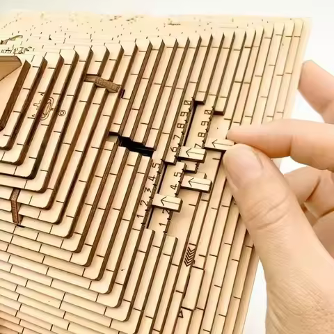 Quest Pyramid Puzzle Box With Hidden Compartment 3D Wooden Brain Teaser For Adults And Children High