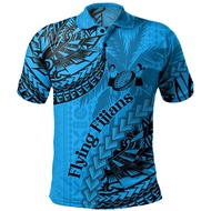 Men's Harajuku 3D Fiji Flag 'BULA' Fiji Pride Pattern Polo Shirt, Children's Fashion Cool Style Shor