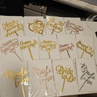 半價清貨 - 多款愛情系列蛋糕牌 Love Series Cake toppers - B2B / bride to be / happy anniversary