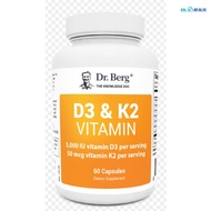 Ready Stock  Dr. Berg's D3 &amp; K2 Vitamin - 60 capsules D3K2 Dr Berg [EXP:6/2025]