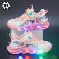 RL Doll shoes for baby girl Cartoon Frozen Girls Casual Shoes LED Light Up Sneakers Elsa Princes