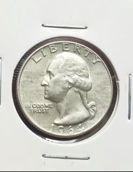 (美國銀幣) 1964 美國1/4元銀幣  含90%高銀