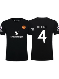 เสื้อเบสบอลแขนสั้นฤดูร้อนสำหรับทั้งชายและหญิงในฤดูกาล 24-25 ของ Man United เสื้อบอลสีแดงของทีม B Fei