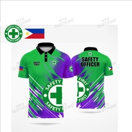 Unique 3D Philippine theme color SAFETY FIRST SAFETY OFFICER polo T-shirt 2025 version, essence bles