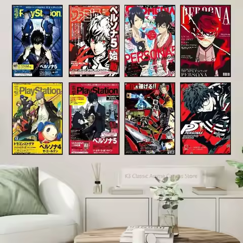 Hot Video Game P-Persona 5 Gaming Poster Canvvas Coffee House Bar Room Wall Decor