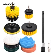 KKmoon 12PCS/SET Electric Drill Brush Scrub Pads Kit Power Scrubber Cleaning Kit Cleaning Brush Scouring Pad for Carpet Glass Car Clean