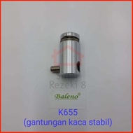 K655 Gantungan Kaca STABIL Bracket Rak Ambalan Kawat Sling Baja Seling