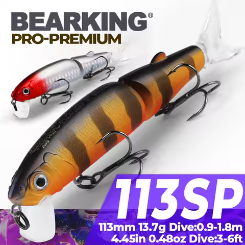 Bearking 1PC 113mm 13.7g Hard Fishing Lure Crank Bait 0.9-1.8m Lake River Fishing Wobblers Carp Fish